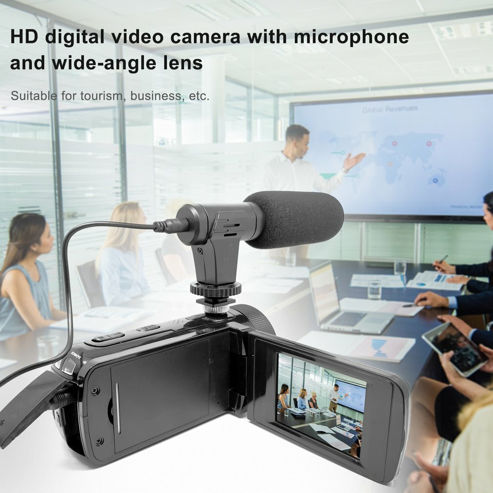 HD 1080P Digital Video Camera Camcorder YouTube Vlogging Recorder W/Microphone