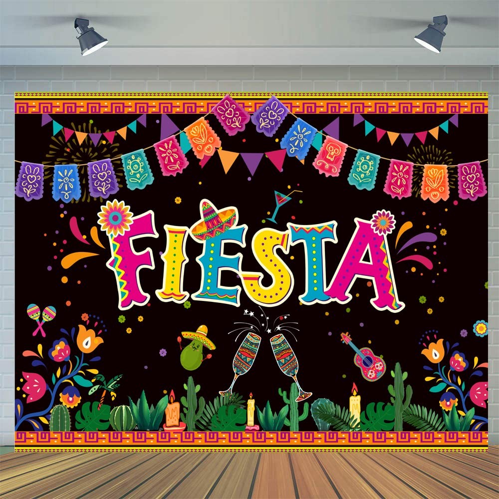 10x8ft Mexican Fiesta Themed Party Backdrop Cinco De Mayo Carnival Decor
