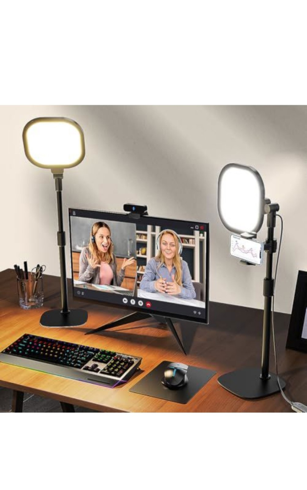 LitONES 2-Pack Video Conference Lighting Kit for Laptop/Desktop Zoom Streaming