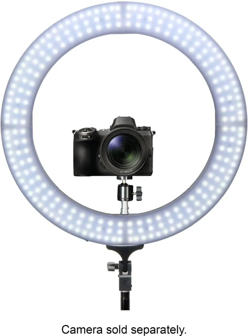 Sunpak LED 19″ Bi-Color Ring Light Kit Black Bag Stand & AC Adapter And Cord Bag