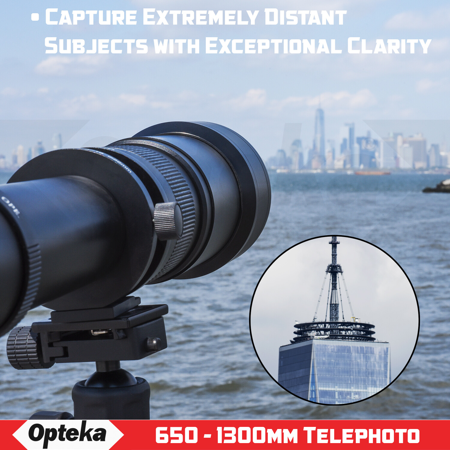 Opteka 650-2600mm f/8 Telephoto Zoom Lens for Canon EF EOS 90D 80D 77D 70D 60D
