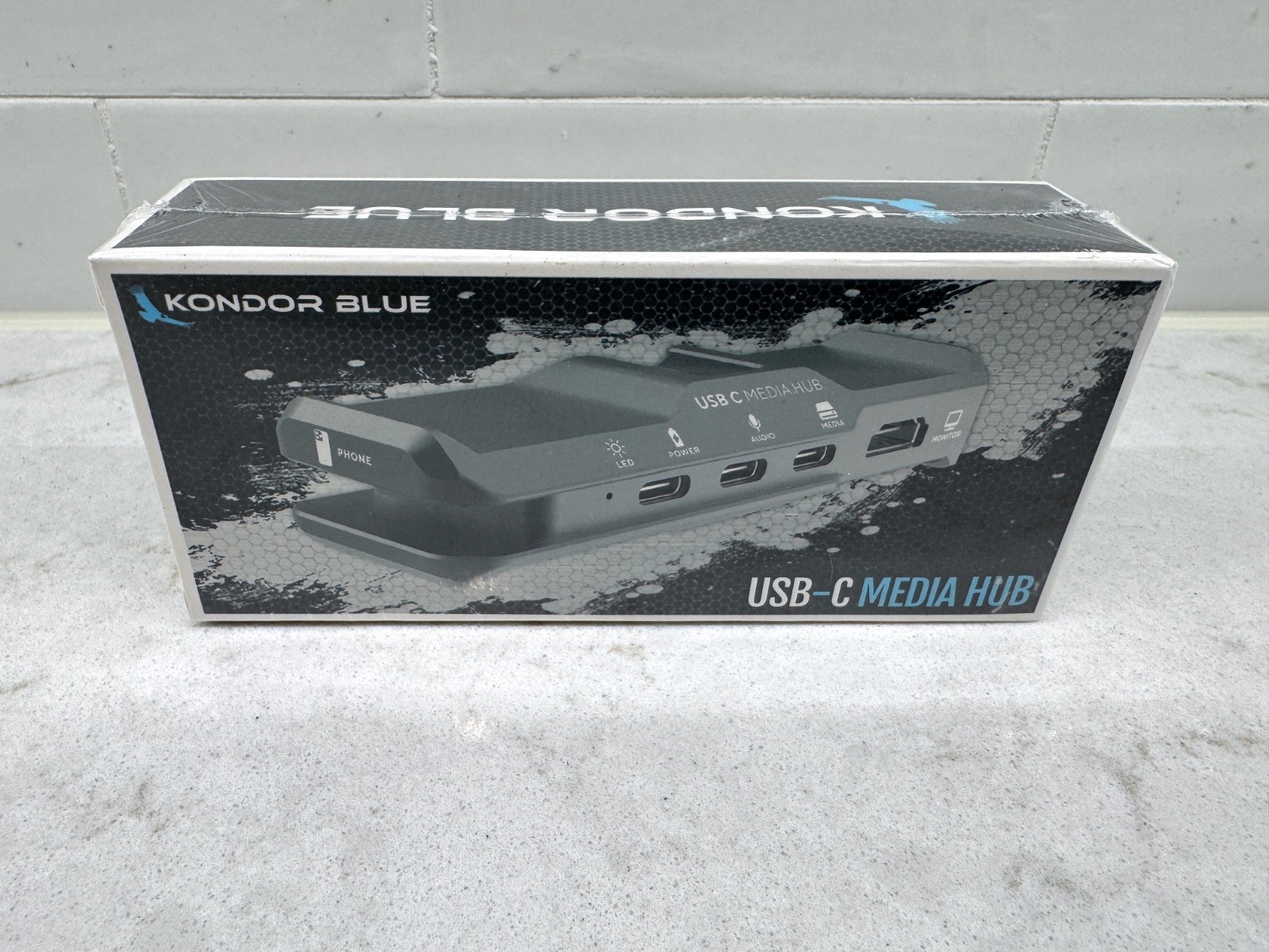 Kondor Blue USB-C Media Hub (Black) KB-USBC – AHUB -BK – Brand New, Sealed