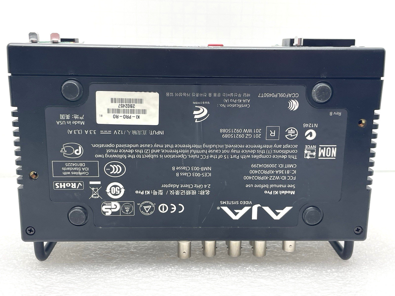 AJA KI PRO HD SD VIDEO RECORDER AND PLAYER w 500gb KISTOR500USB-R0 AC POWER