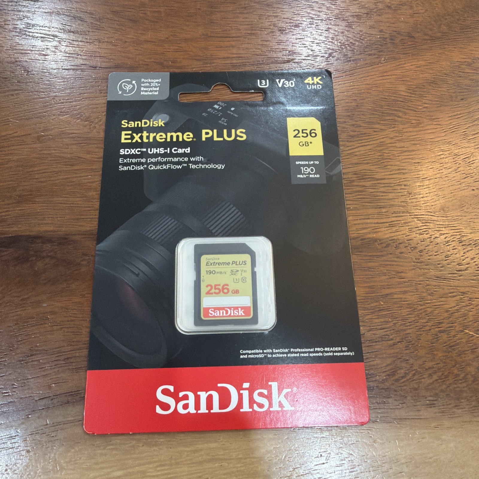 NEW SanDisk 256GB Extreme PLUS SDXC UHS-I Memory Card 190MB/s SDSDXWV-256G-ANCIN