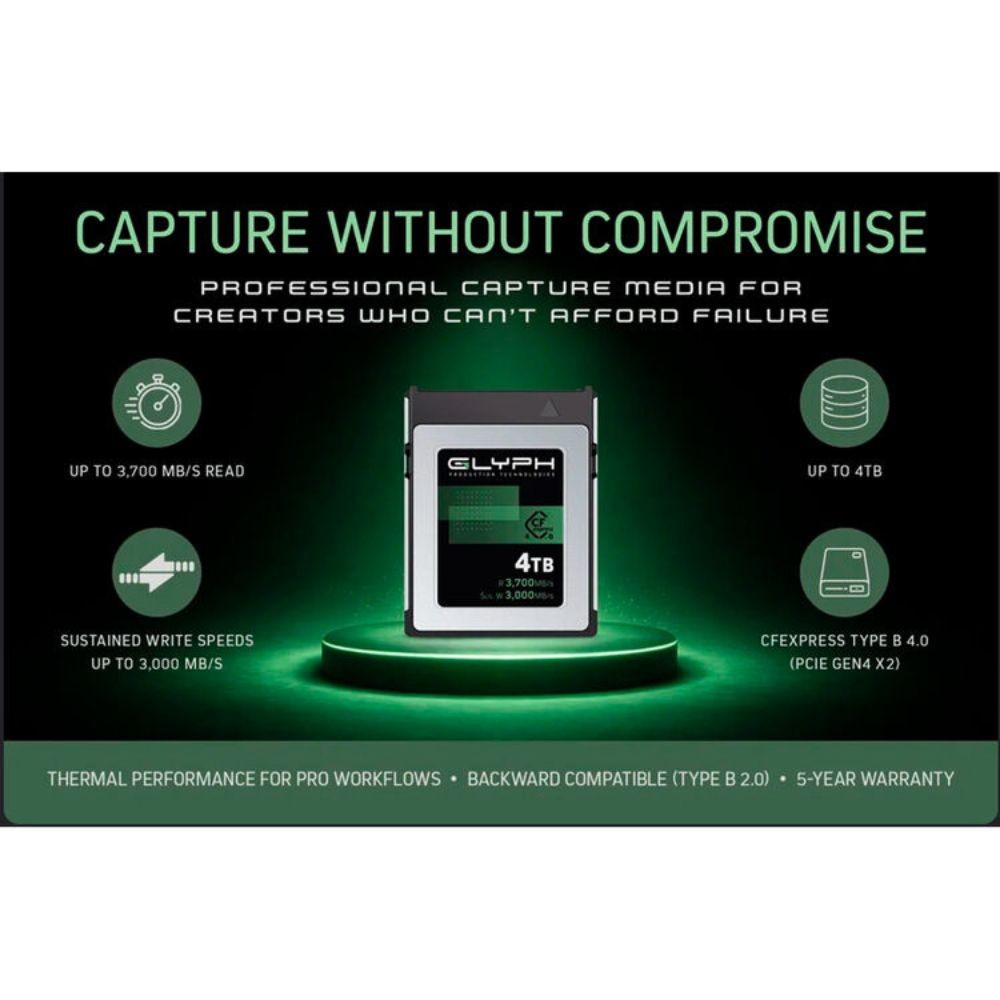 Glyph Technologies 4TB Capture+ CFexpress 4.0 Type B Memory Card