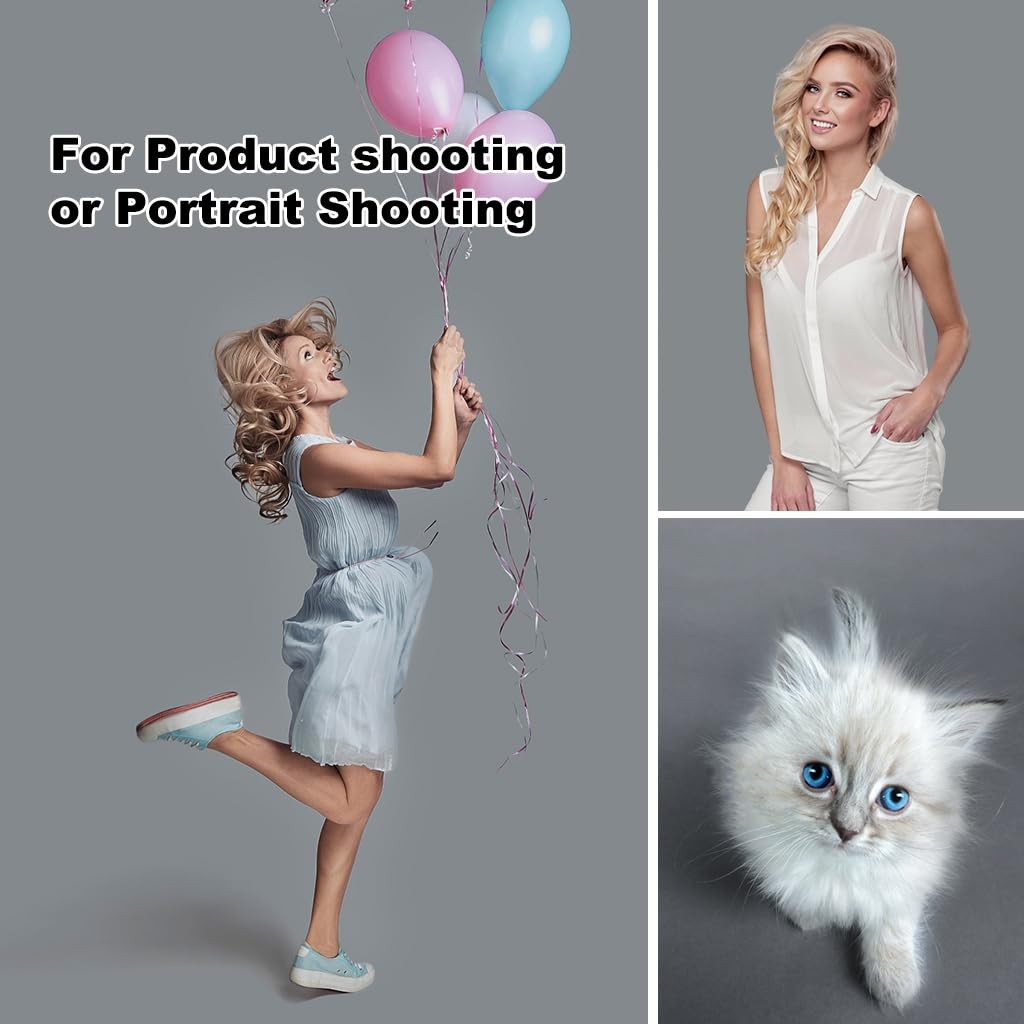 Cpliris 10X12Ft Gray Backdrop Photography Grey Photo Shooting Background Matt