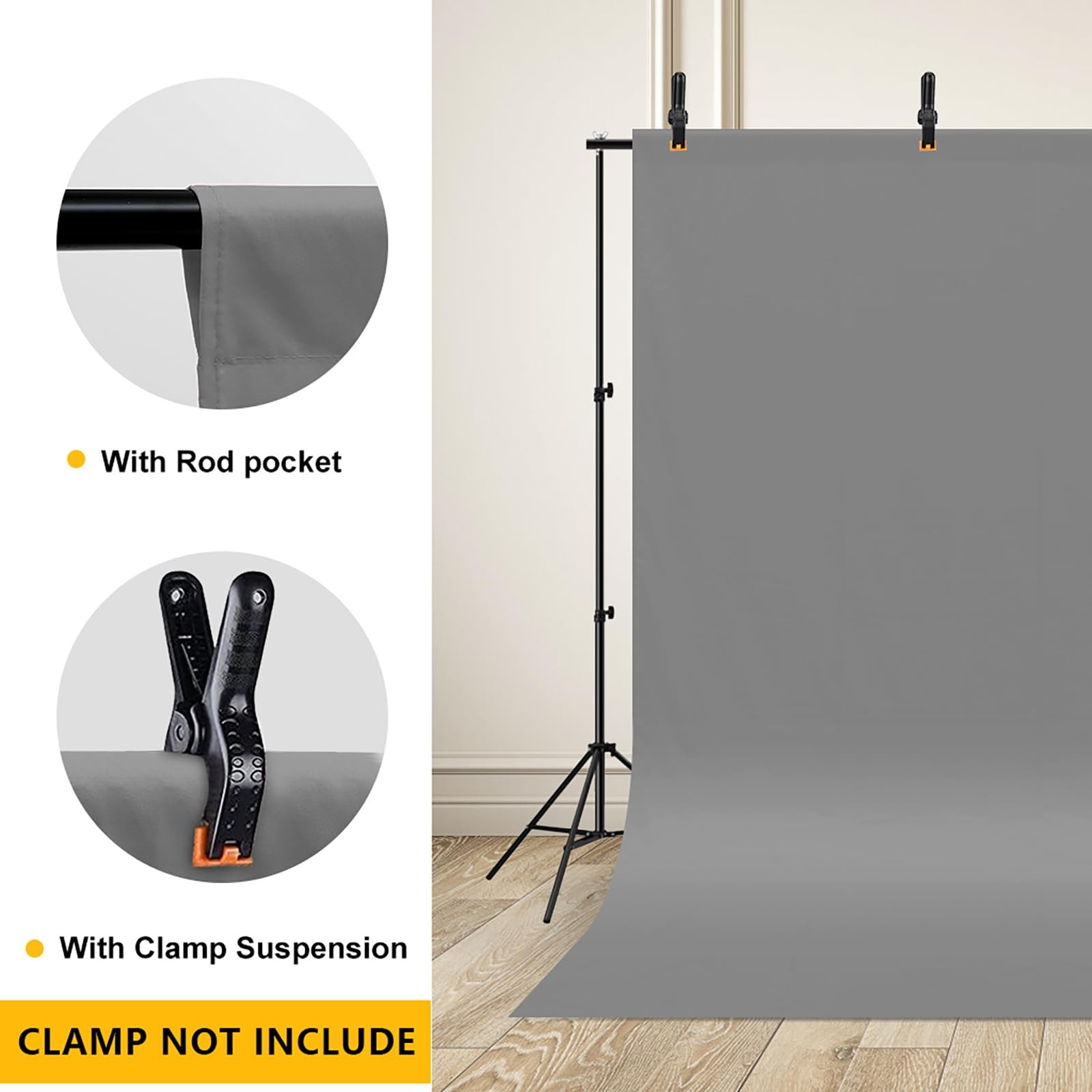 Cpliris 10X12Ft Gray Backdrop Photography Grey Photo Shooting Background Matt