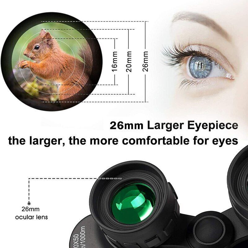 500×25 Portable HD Zoom Powerful Binoculars Day Low Night Optics Hunting Outdoor