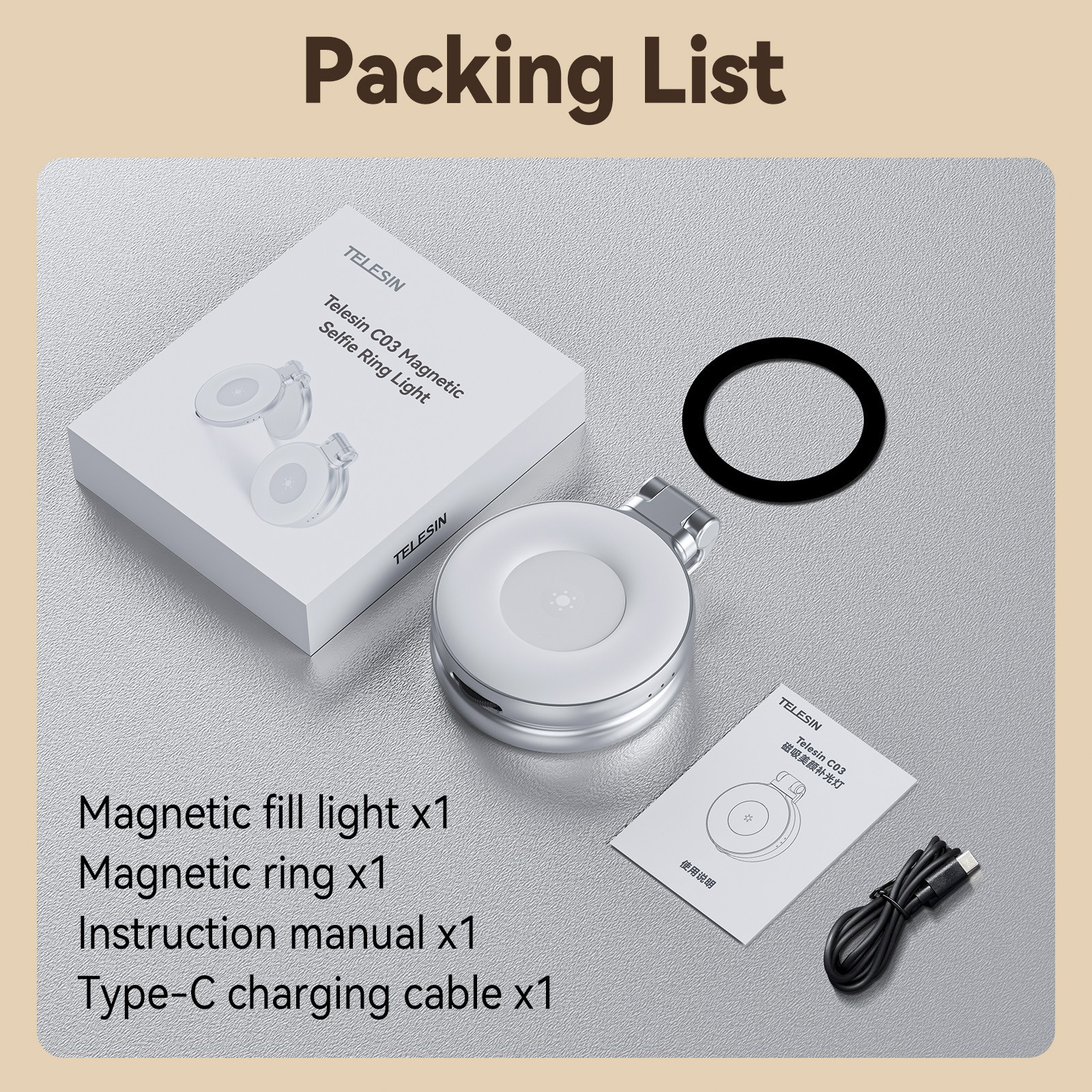 Mini Mobile Phone Magnetic Beauty Fill Light 3 Color Temperature Pocket Light A6