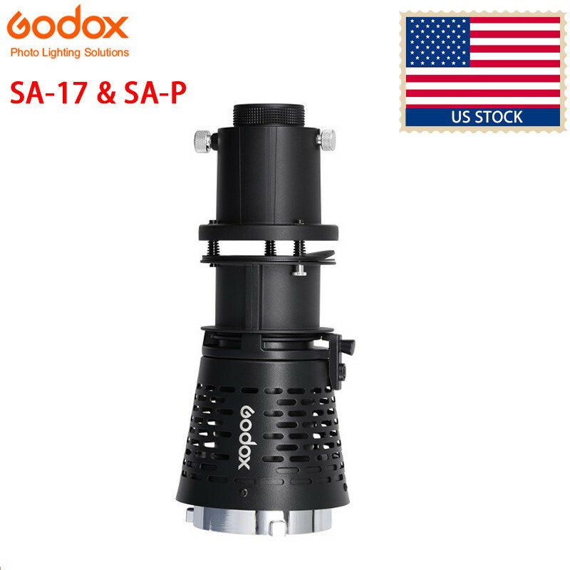 US Godox SA-17 & SA-P Bowens Mount LED Continuous Light Snoot Adapter+Projector