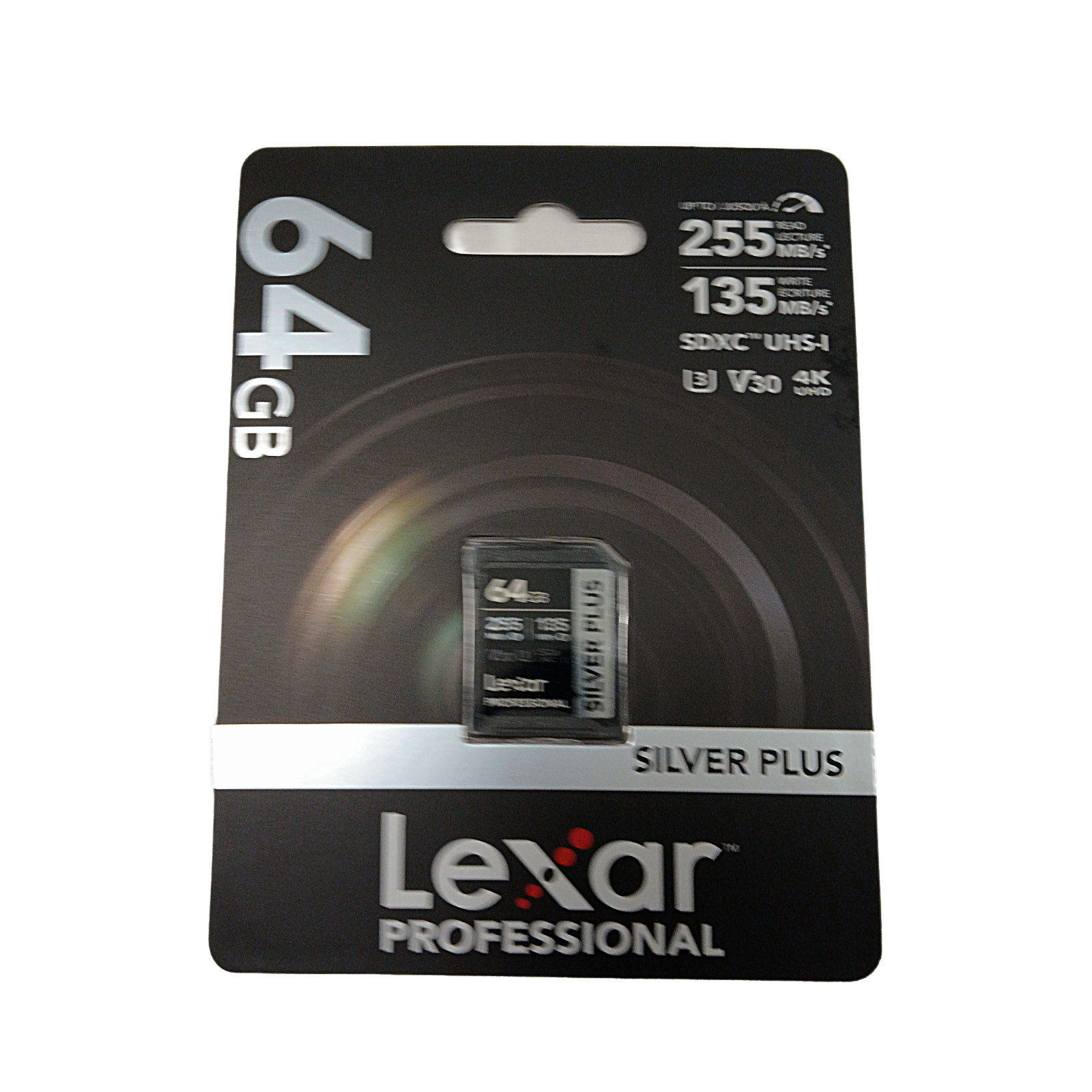 Lexar Professional SILVER PLUS 64GB SDXC UHS-I V30 255MB/s Read 4K Card New
