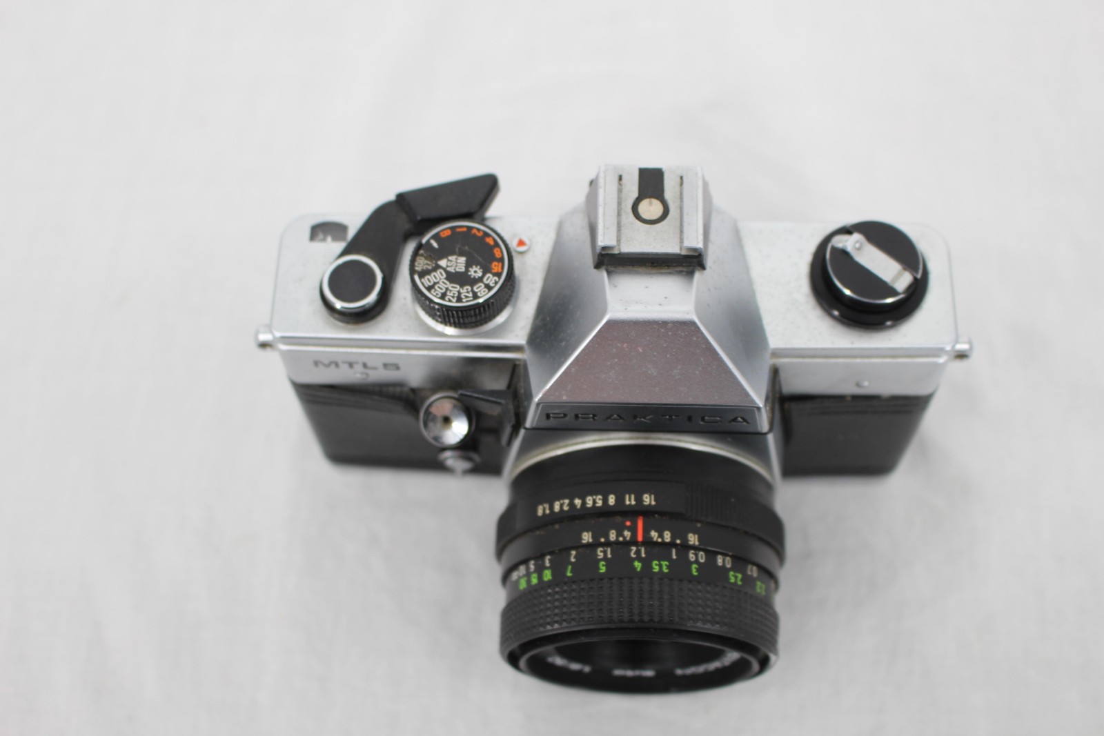 Vintage Praktica MTL5 SLR Camera 35mm Film Pentacon 50mm Lens Silver Black DDR