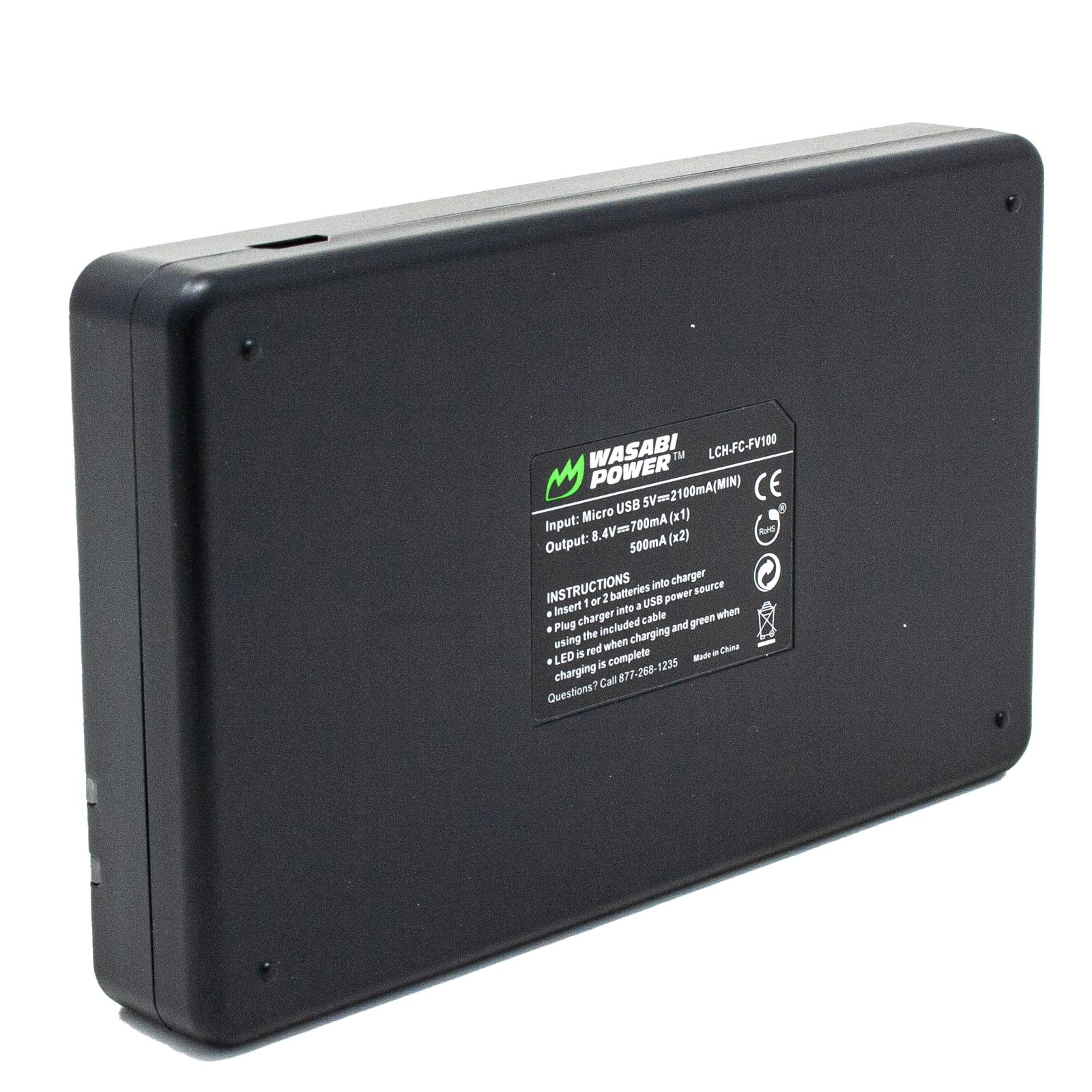 Wasabi Power Micro USB Dual Battery Charger for Sony NP-FV30, NP-FV50, NP-FV70,