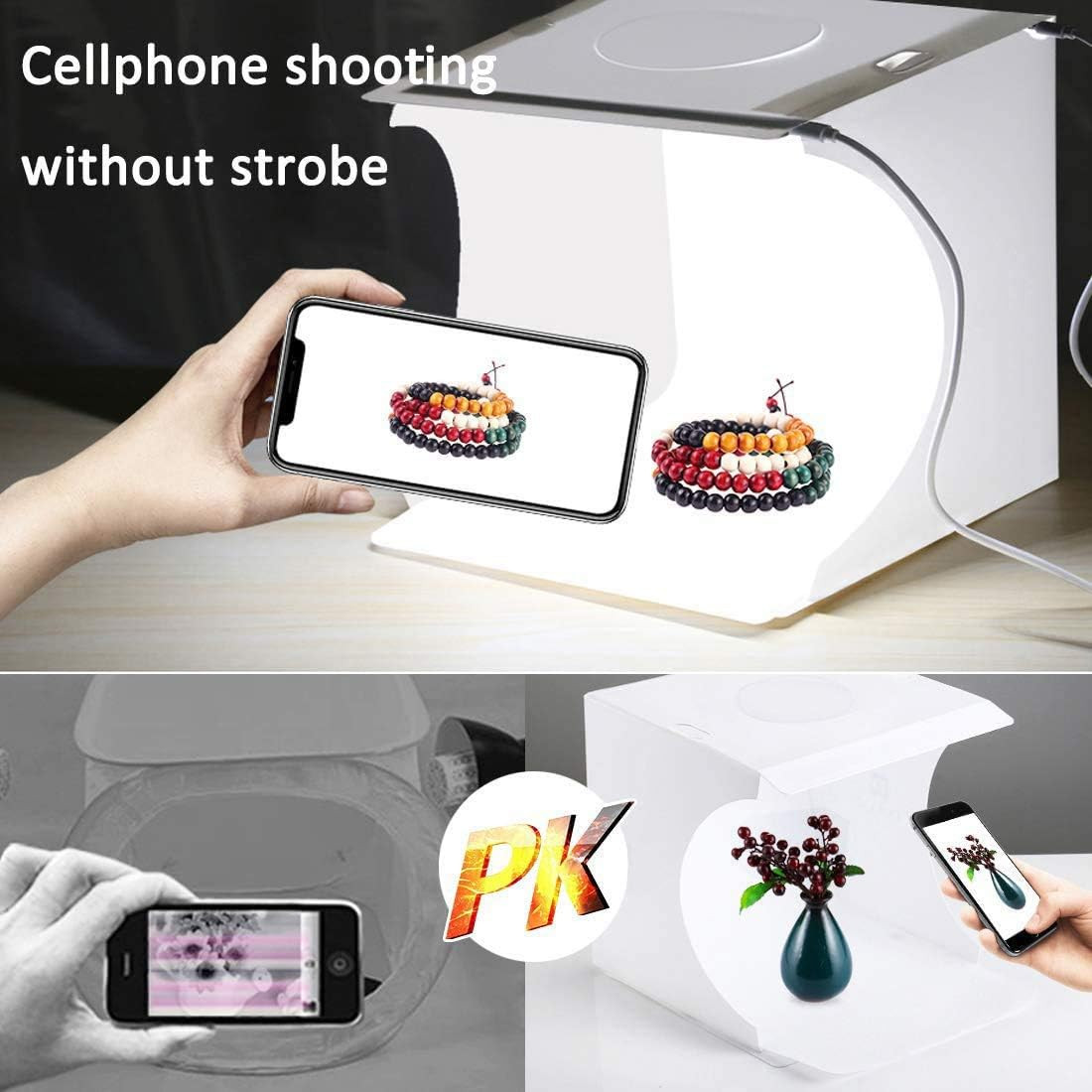 Mini Photo Studio Light Box Portable Folding Photography Tent 40 LED Lights 6 Ba