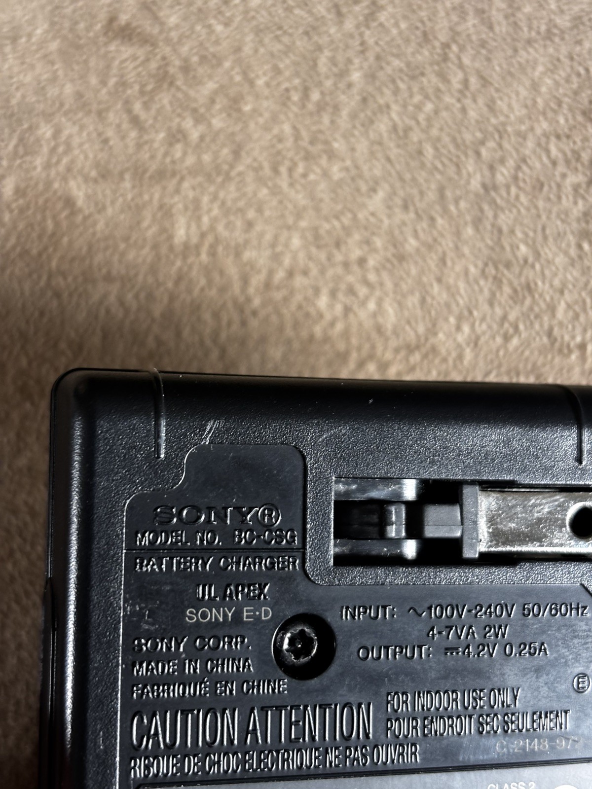 Sony BC-CSG Battery Charger OEM G Type AC Wall For NP-BG1 NP-FG1 Batteries