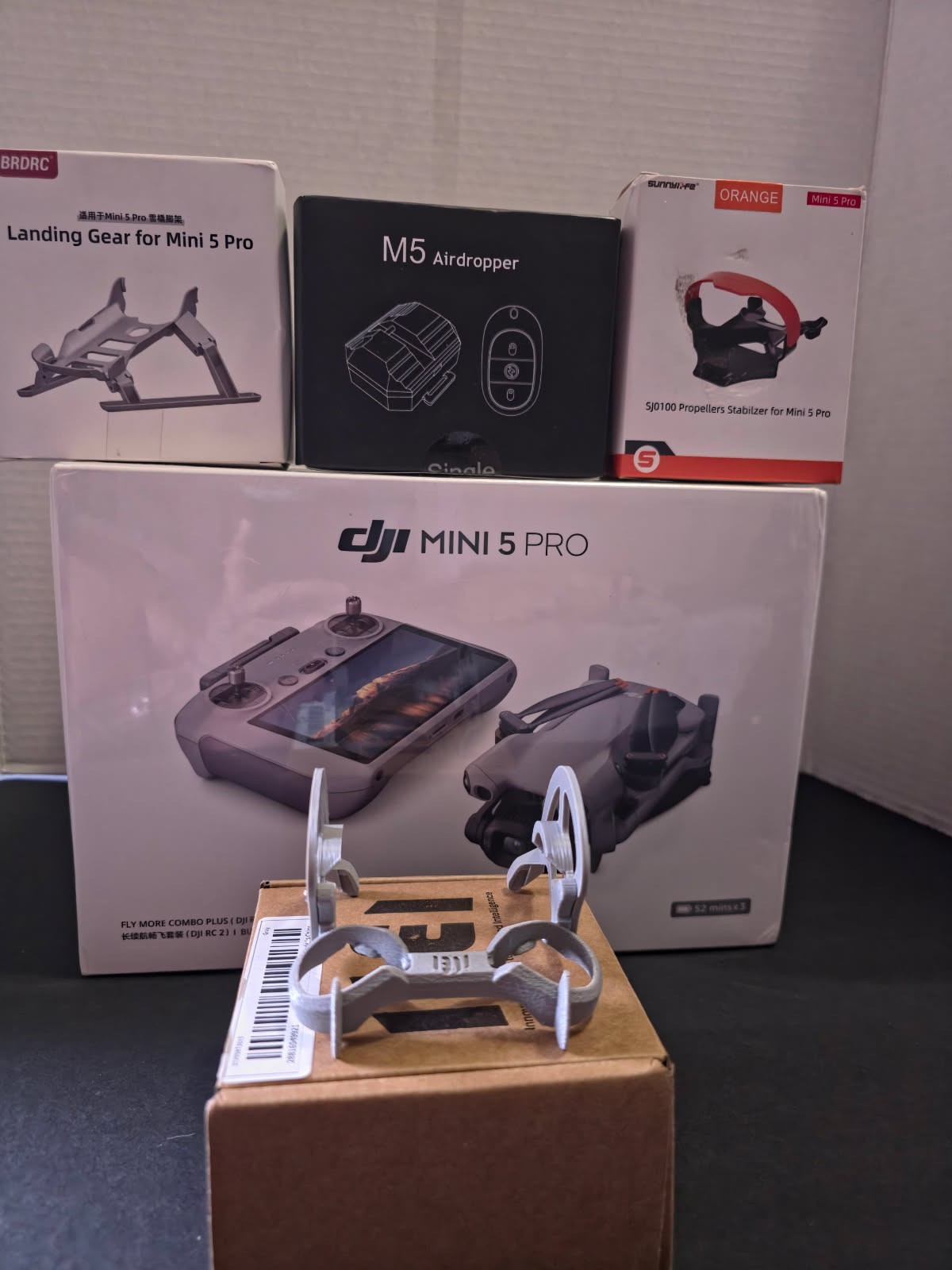 DJI Mini 5 Pro Fly More Combo Plus Bundle w/ Airdropper, Landing Gear, Bumper