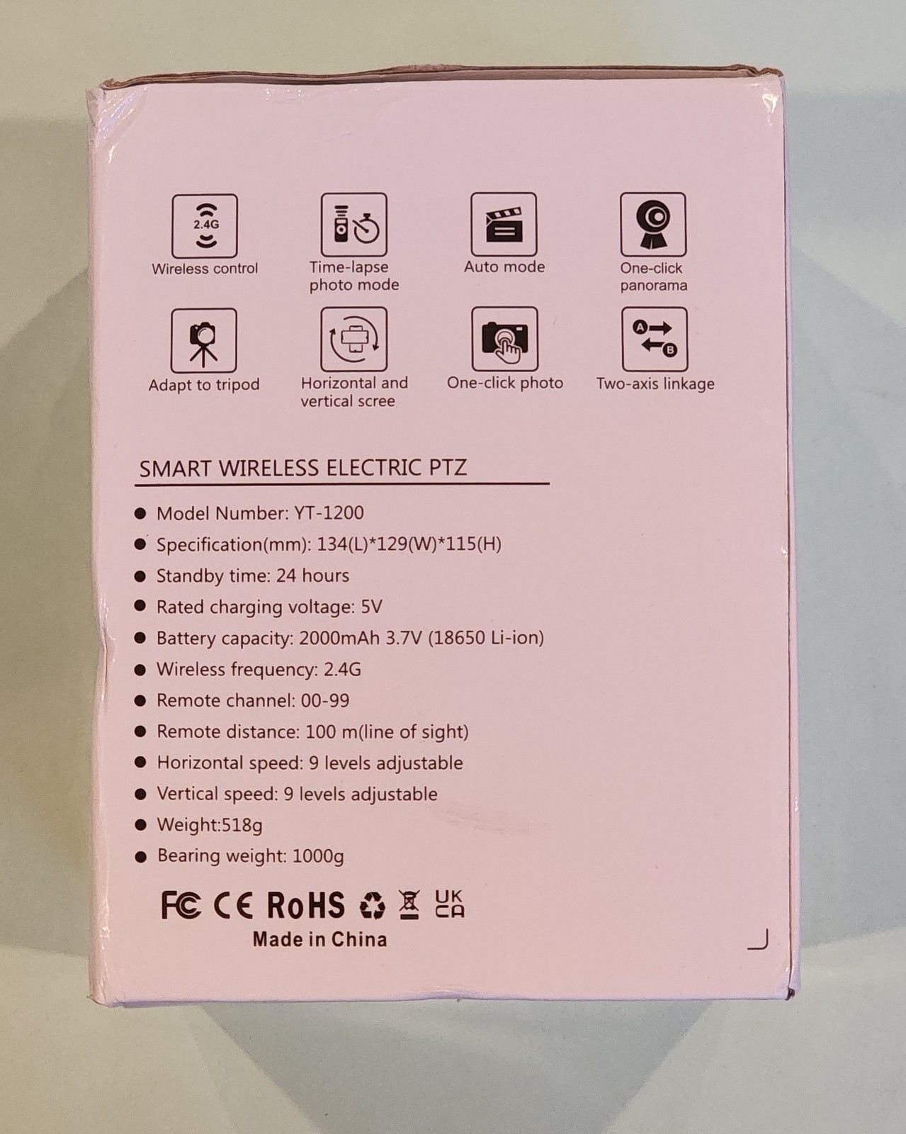 Smart Wireless Electric PTZ, Fits Phone & Camera