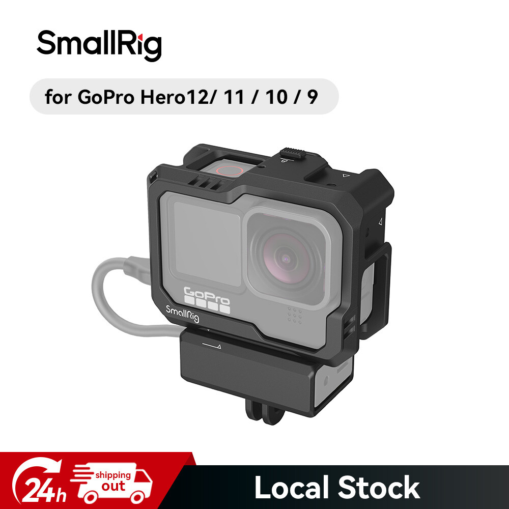 SmallRig Vlog Cage Kit Shoe Mount for GoPro 12 /GoPro HERO11/10/9 Cage -3083C