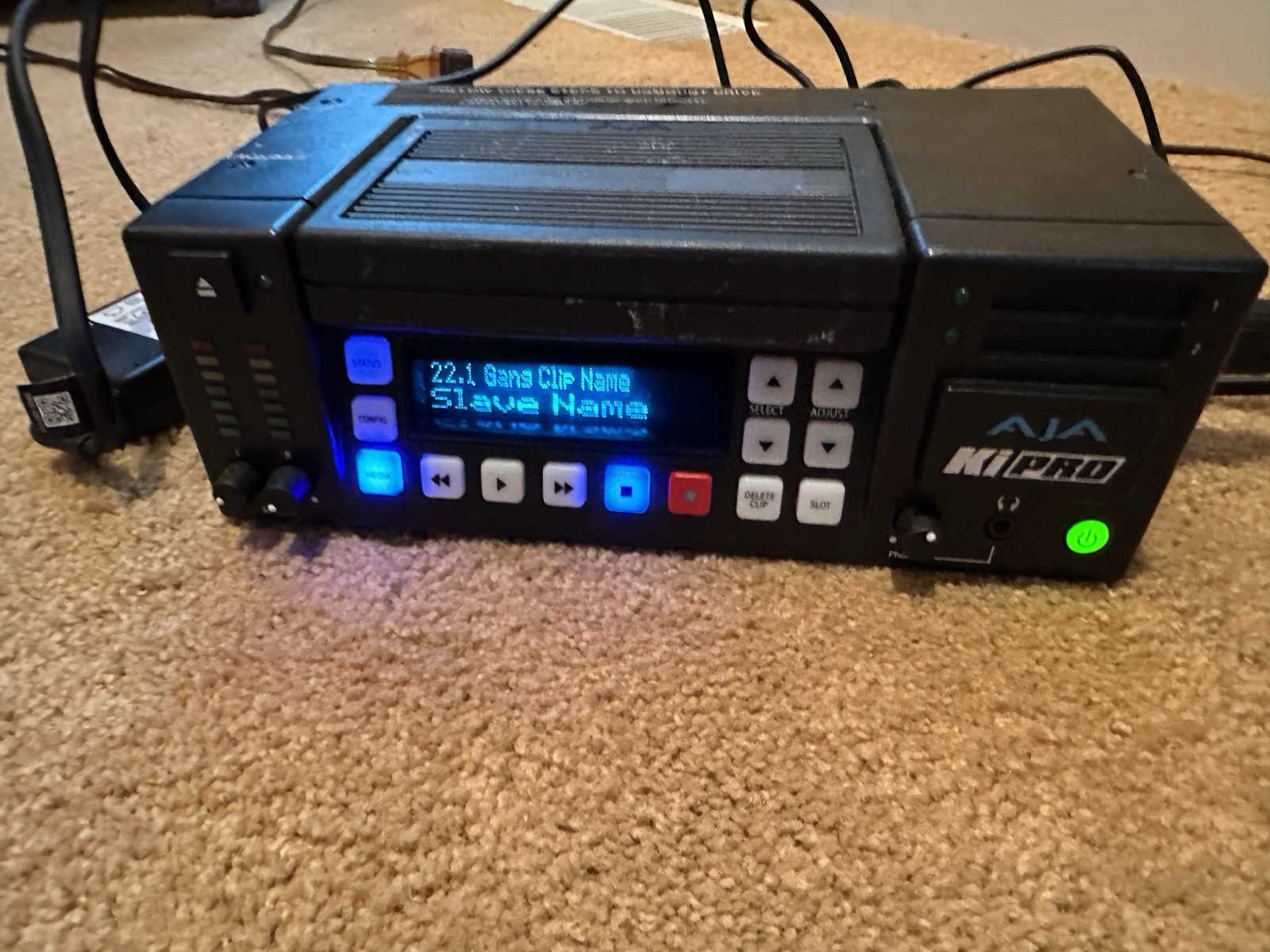 AJA Ki Pro Portable Recorder w/ KI-STOR250-RO 250GB Drive, Power Supply