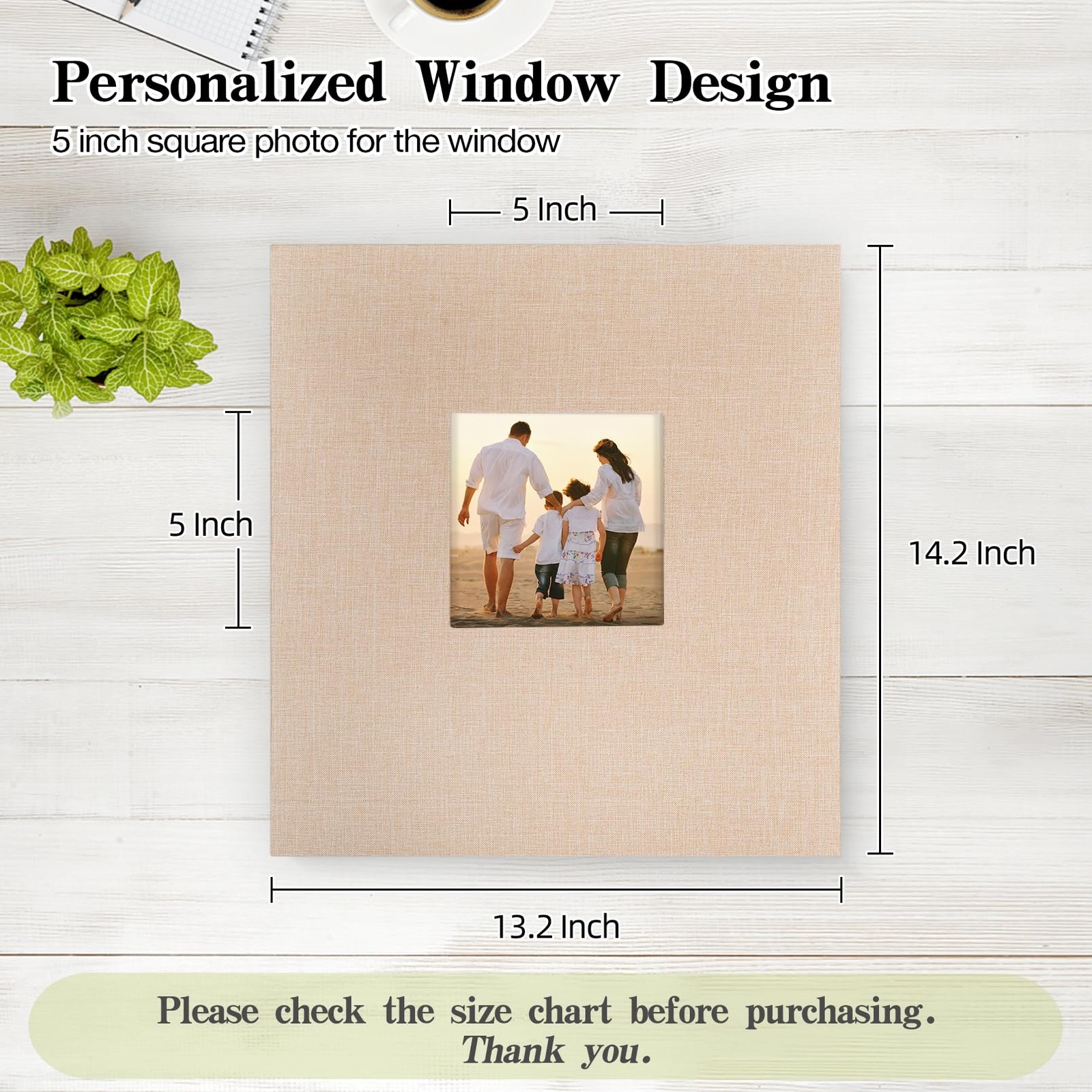potricher Linen Hardcover Photo Album 4×6 600 Photos Large Capacity for Family