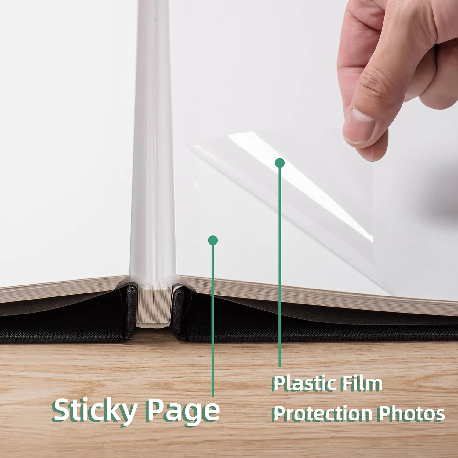 Large Photo Album Self Adhesive Scrapbook Album for 11″x10.6″ 40Pages Black