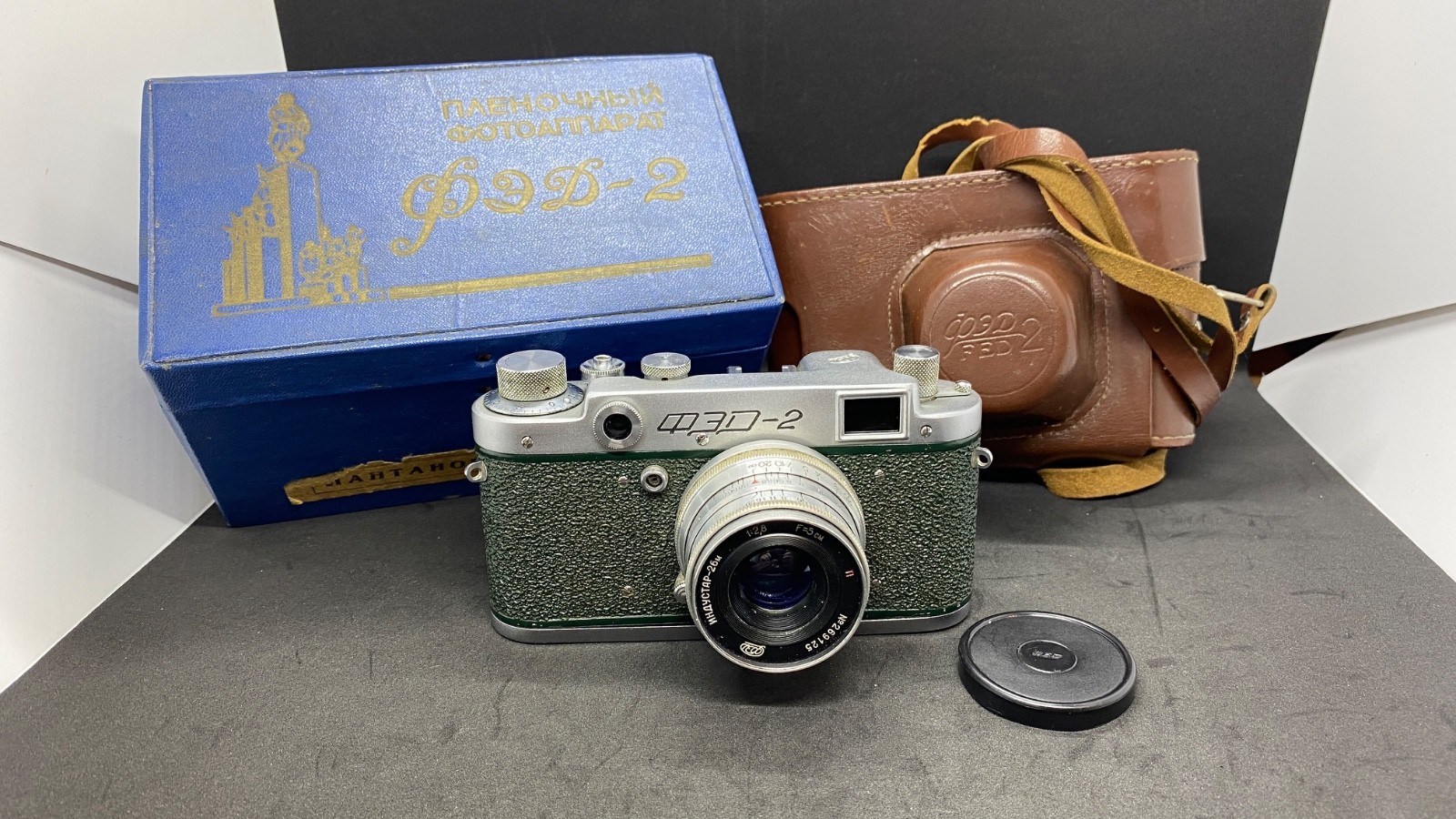 New Curtains! Soviet Camera “FED-2” USSR w/ Lens Industar-26M, FULLY SERVICED