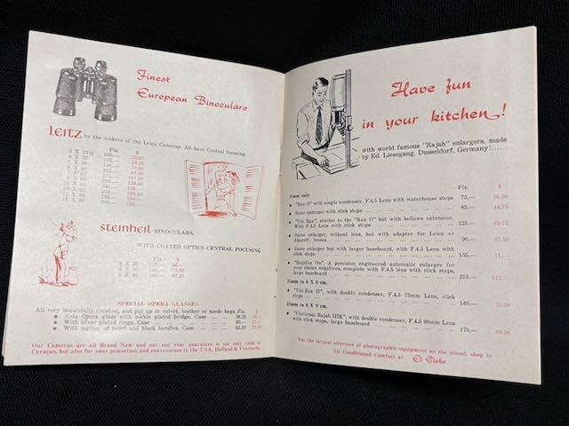 Vintage 1952 Camera Guide EL GLOBO in Curacao N.A. -Leica Zeiss Rollei Exacta