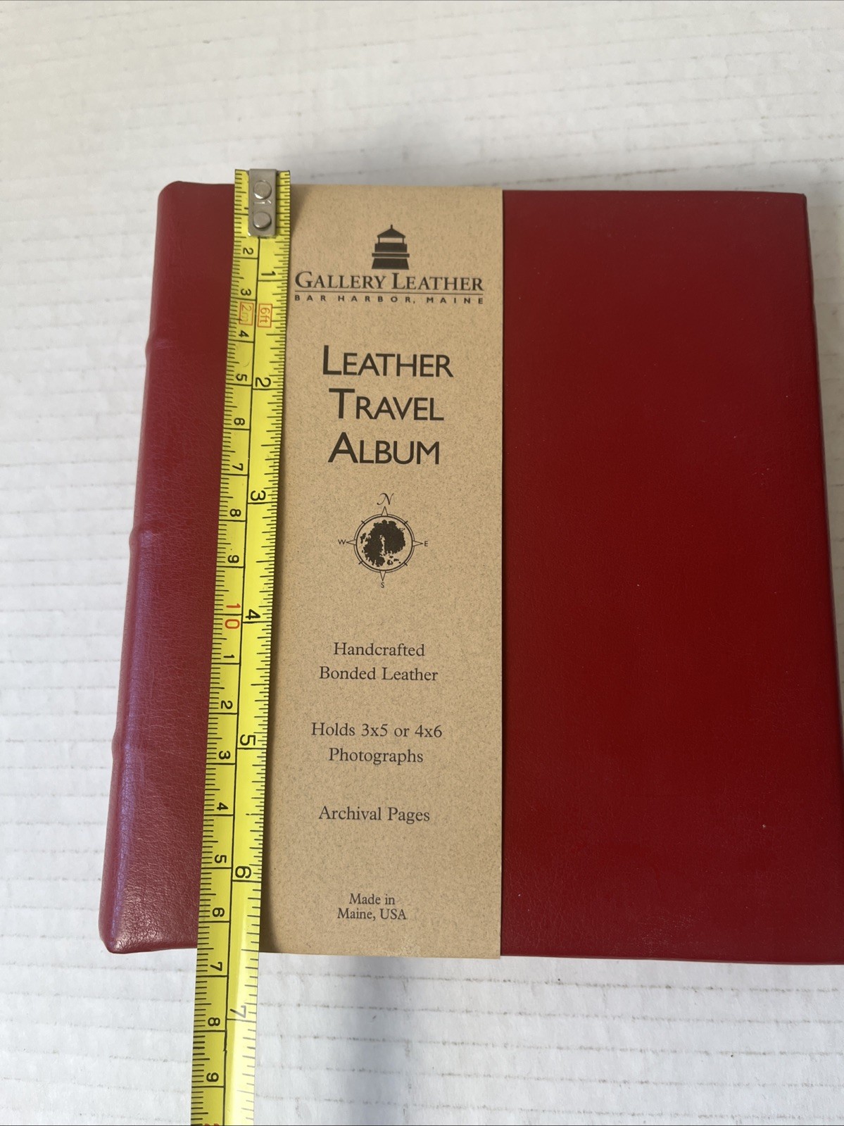 Gallery Leather Travel Photo Album 4×6 3×5 Archival Red Made in USA 50 Photos