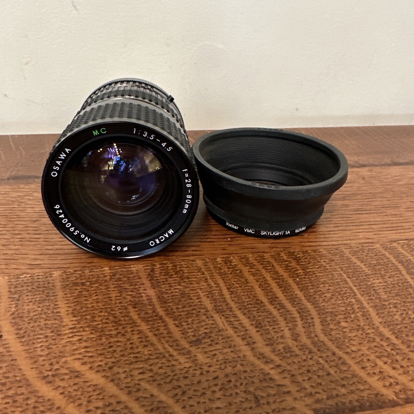 Osawa MC 1 3.5-4.5 28-80mm MACRO 620 No. 1032608 Lens w/Skylight Filter Japan