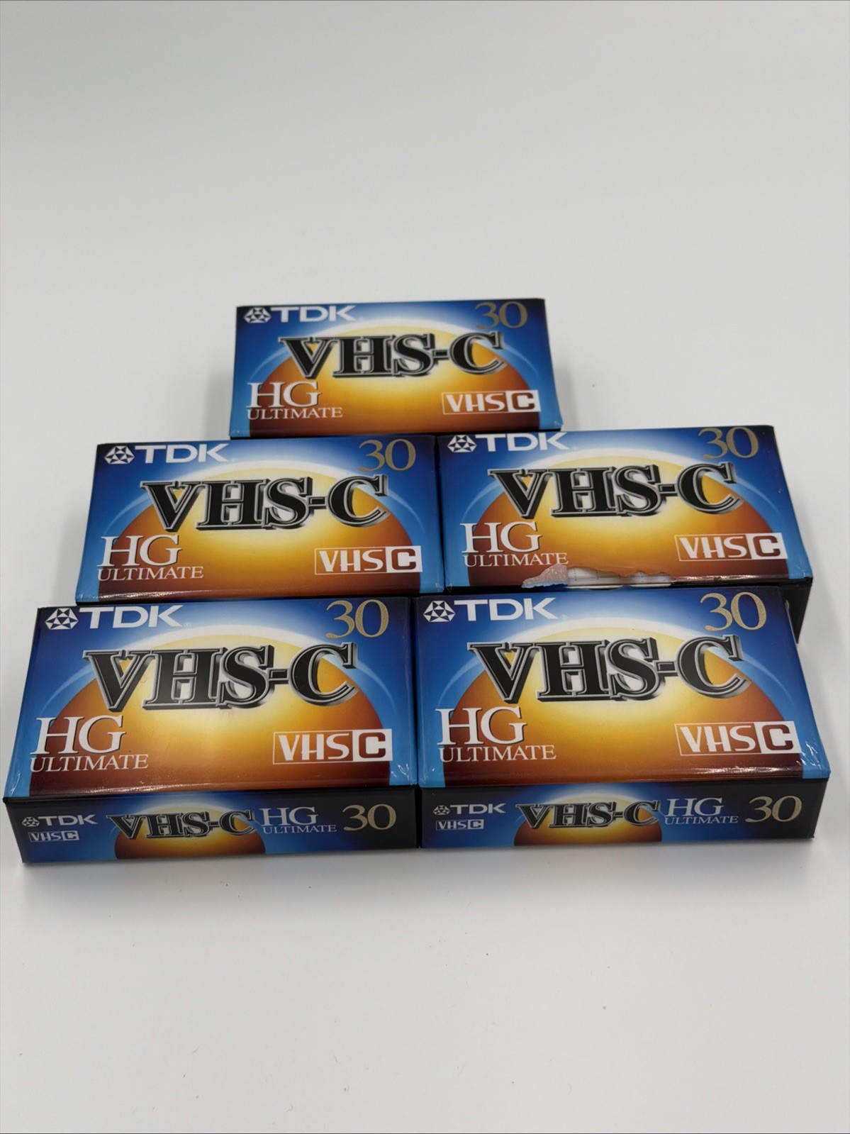 Lot of 5 New TDK TC30 Blank VHS-C Camcorder Video Cassette Tape HG Ultimate