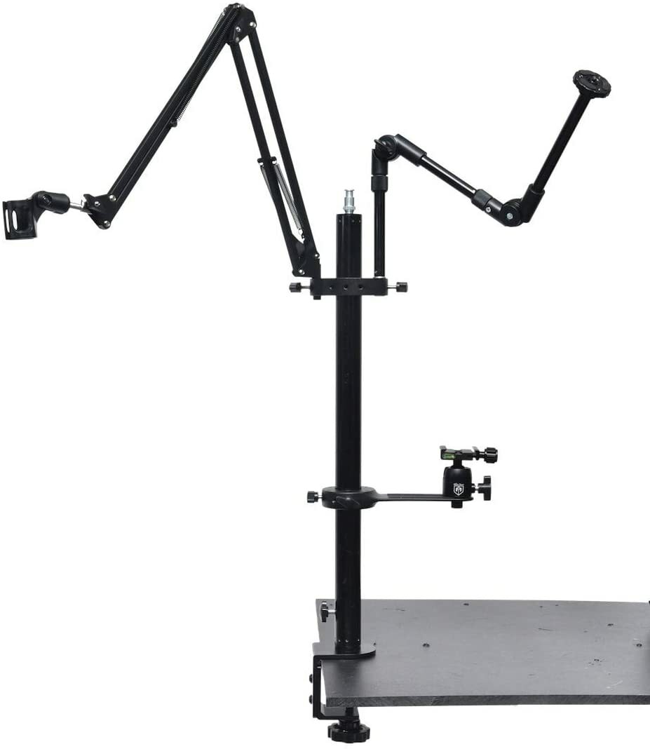 Desktop Streaming Gaming Video Camera Teleprompter Tripod Stand Mount Tabletop