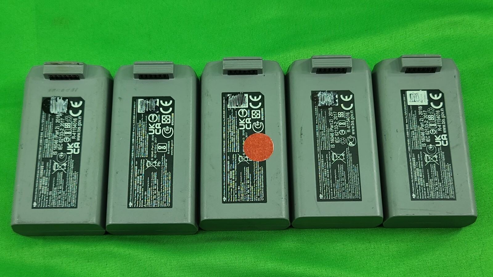 Lot of 5 DJI Mini 2/Mini 2 SE Intelligent Flight Battery-(FOR PARTS NOT WORKING)