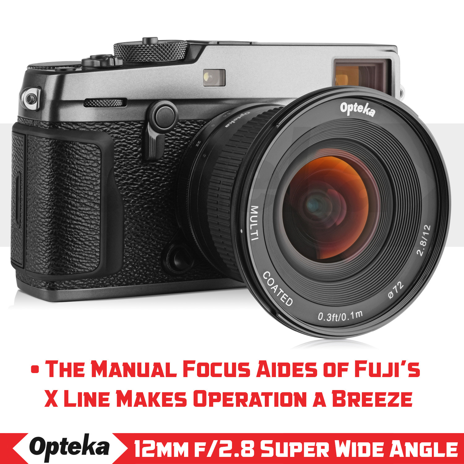 Opteka 12MM F/2.8 HD Multi-Coated Lens for Fuji