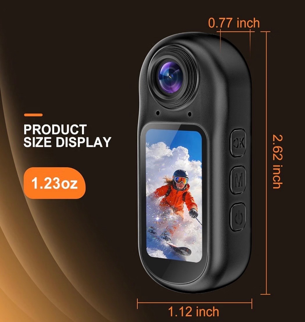 4K Mini Body Camera with Audio and Video Recording, Tiny Thumb Action Camera wit
