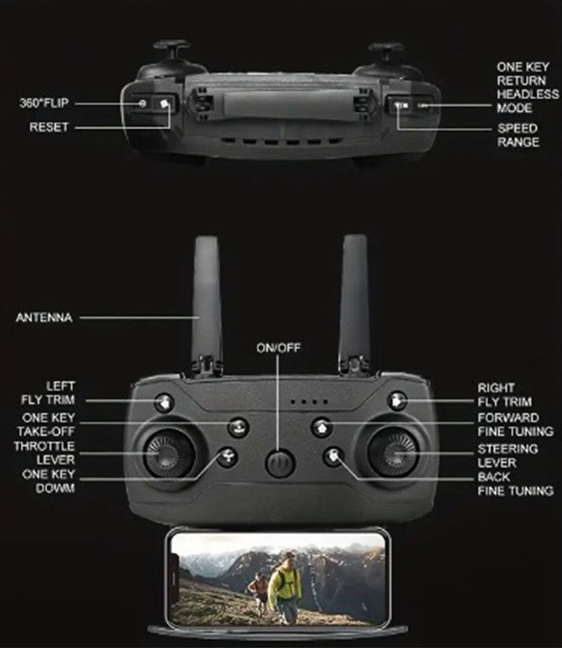 DJI Drone Style 2025 HD Dual Camera Selfie WIFI FPV Foldable RC Quadcopter Full
