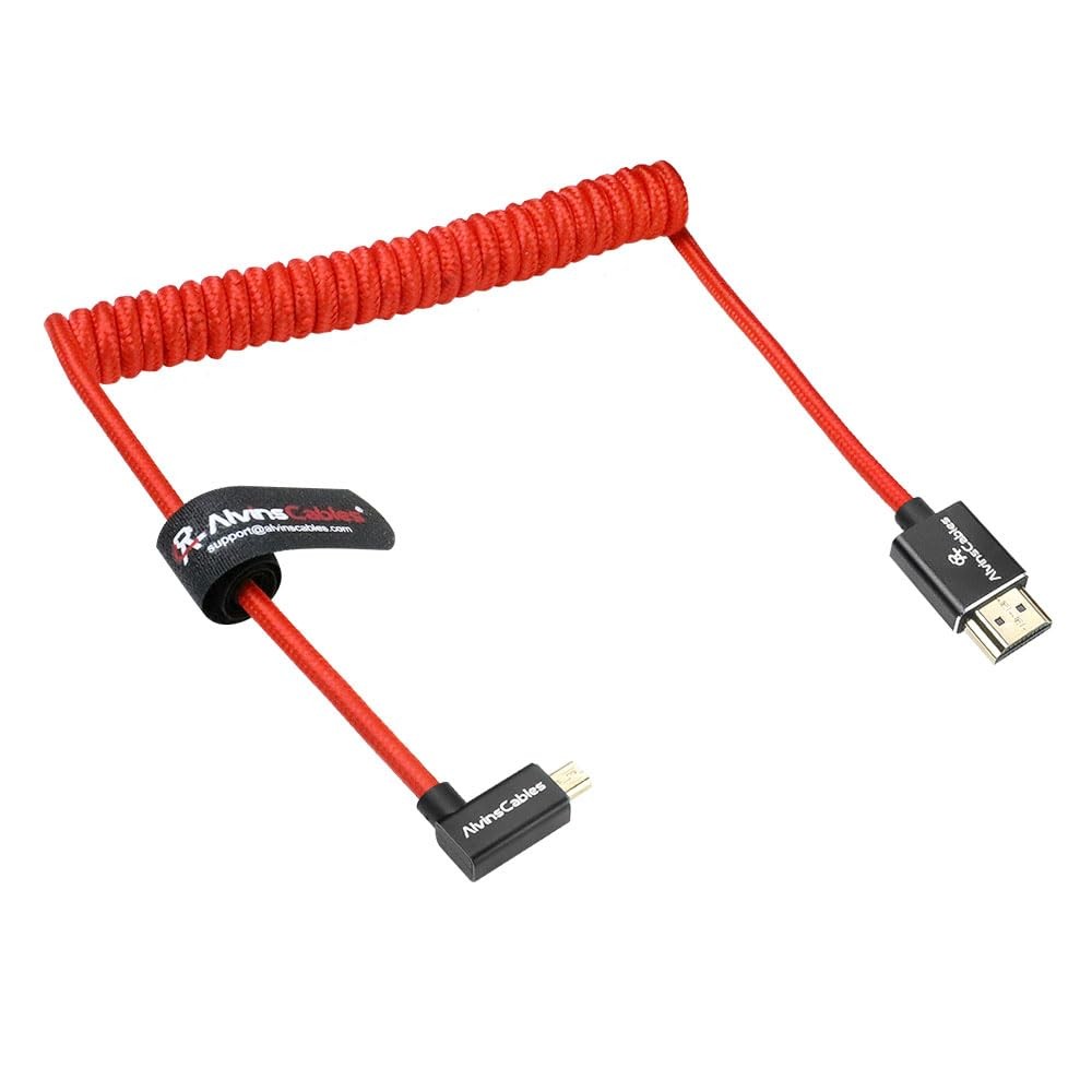 Left Angle Micro HDMI to HDMI Cable 8K@60Hz 4K@120Hz Braided 2.1 for Sony Canon