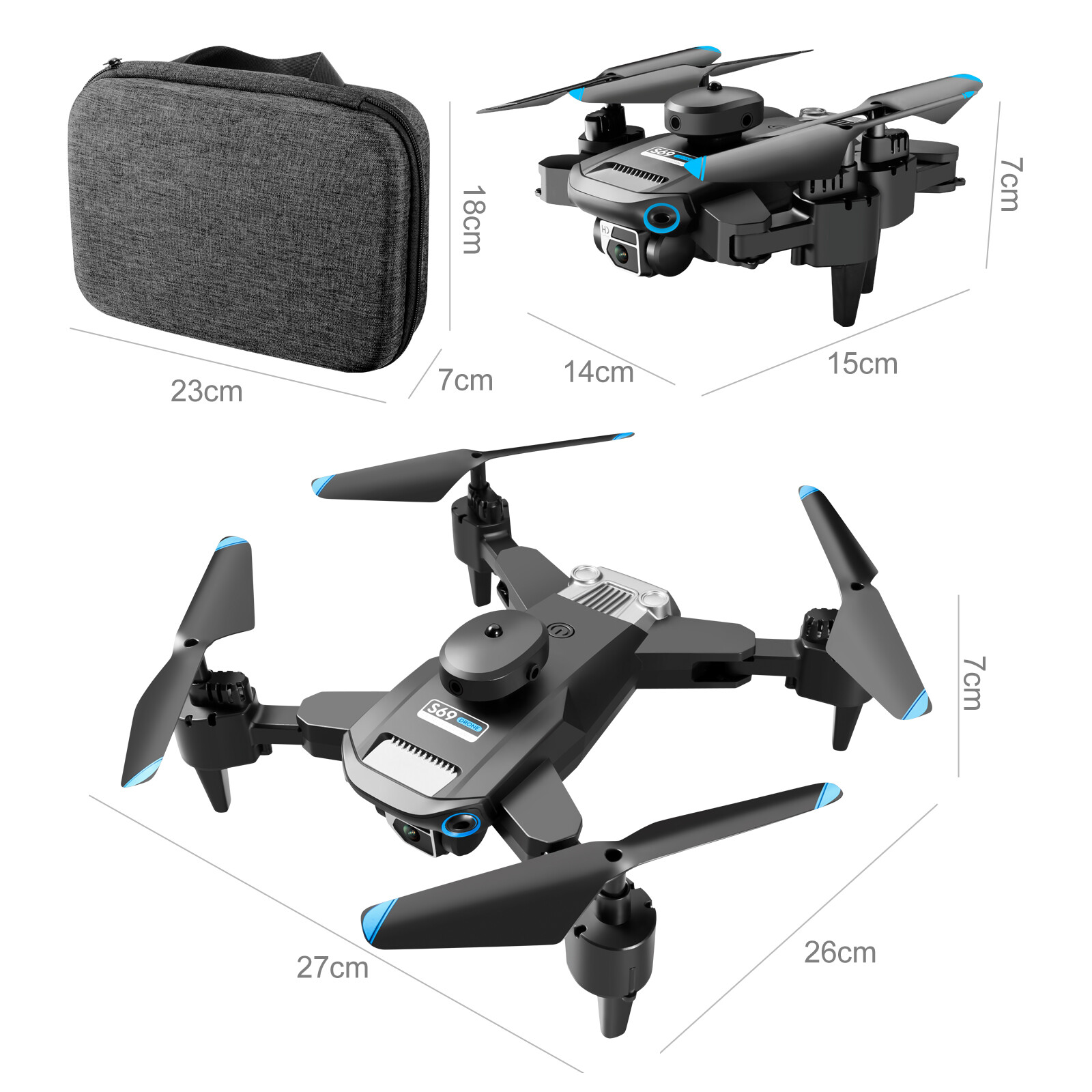 2023 Drones Quadcopter 8K GPS Drone S69 with HD Dual Camera WiFi FPV Foldable RC