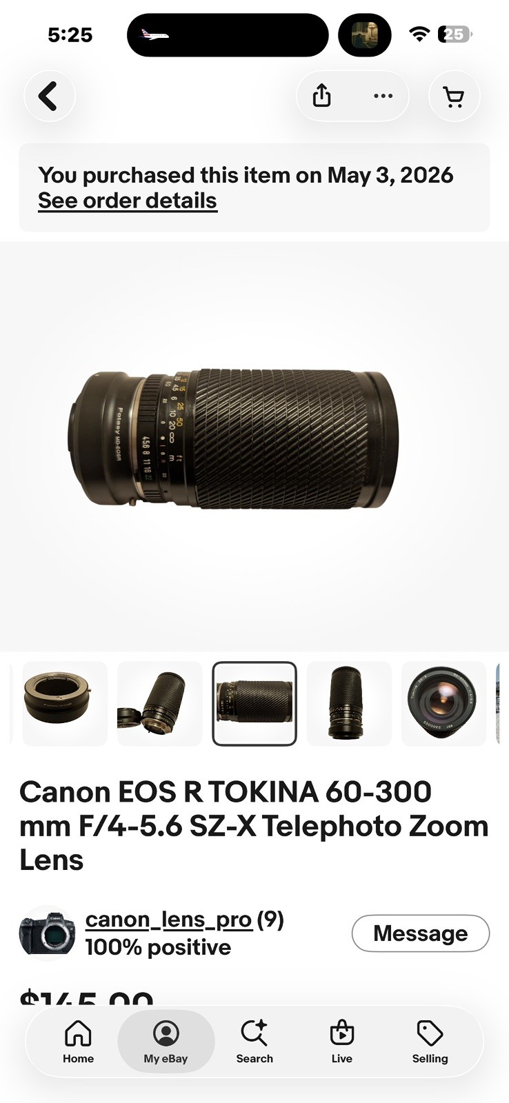 Canon EOS R TOKINA 60-300 mm F/4-5.6 SZ-X Telephoto Zoom Lens