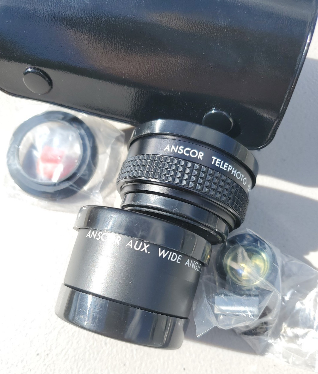 Ansco Auxiliary Lens Set #7010 Telephoto and Wide Angle Lens 46mm Lens Ring