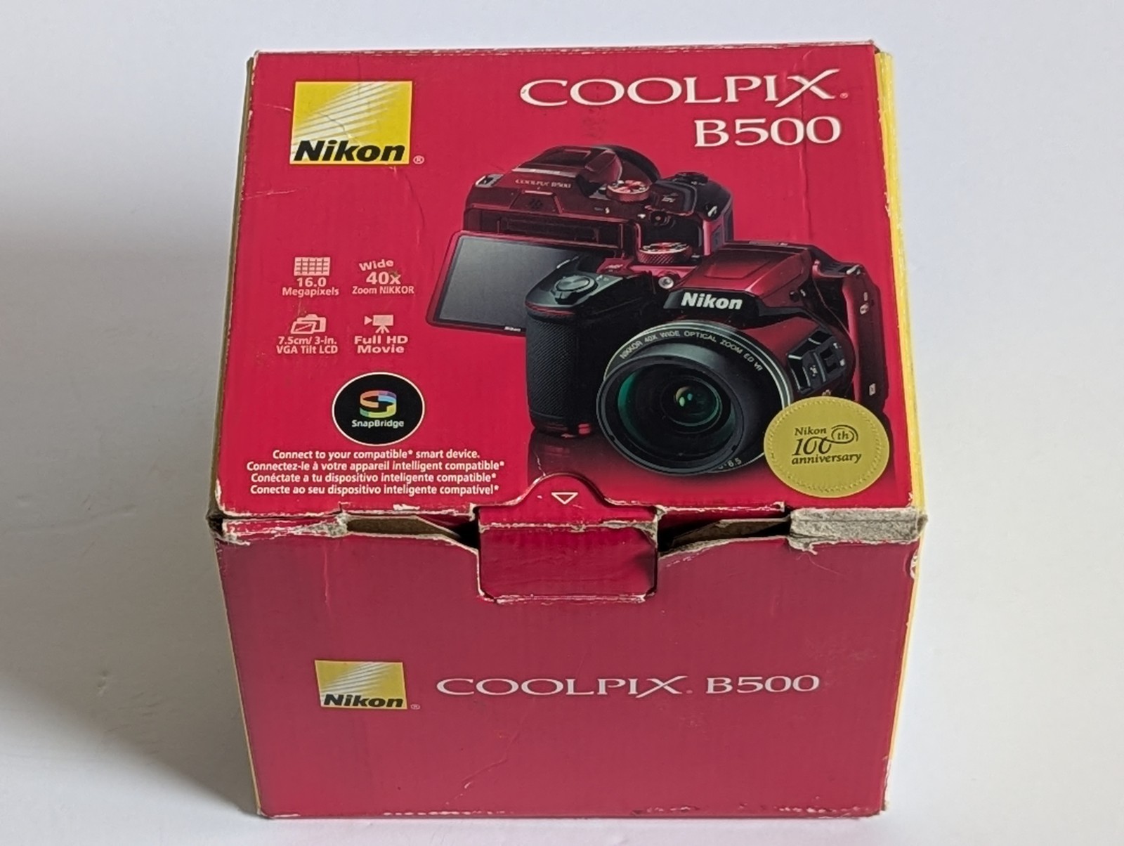 Nikon Coolpix B500 16MP Digital Camera Red 40x Optical Zoom 3” LCD Tested W Box