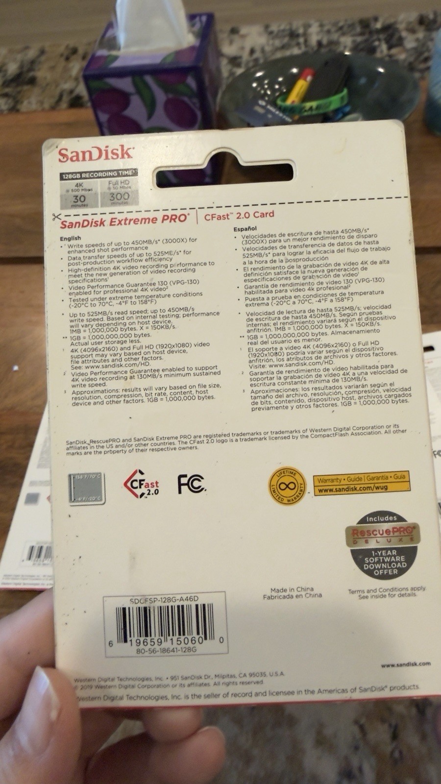 SanDeisk Etreme PRo cFast 2.0 128 gb