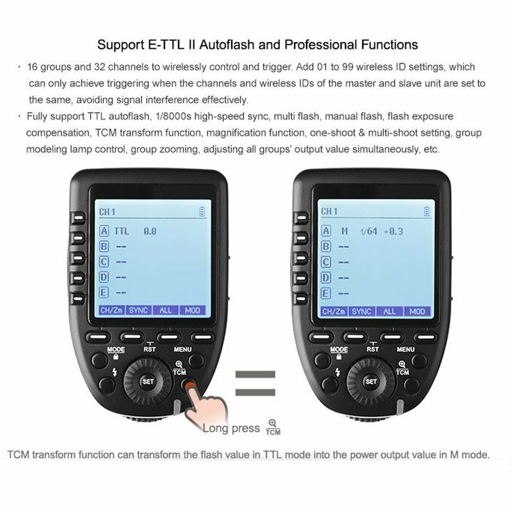 Godox XPro-C 2.4G TTL Transmitter Trigger X System High-speed For Canon Camera