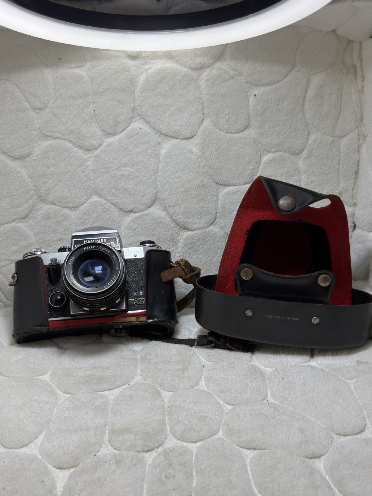 HANIMEX PRAKTICA super TL Vintage SLR Camera Meyer-Optik Lens & Leather Case
