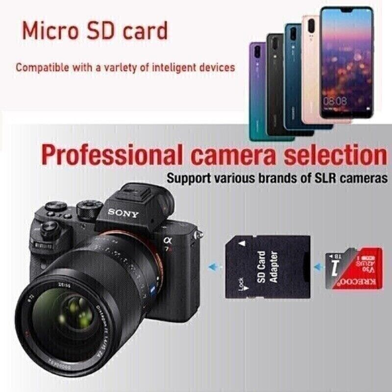 128GB 256GB 1TB Micro SD Card Memory Card TF Card Free Adapter High Speed Lot