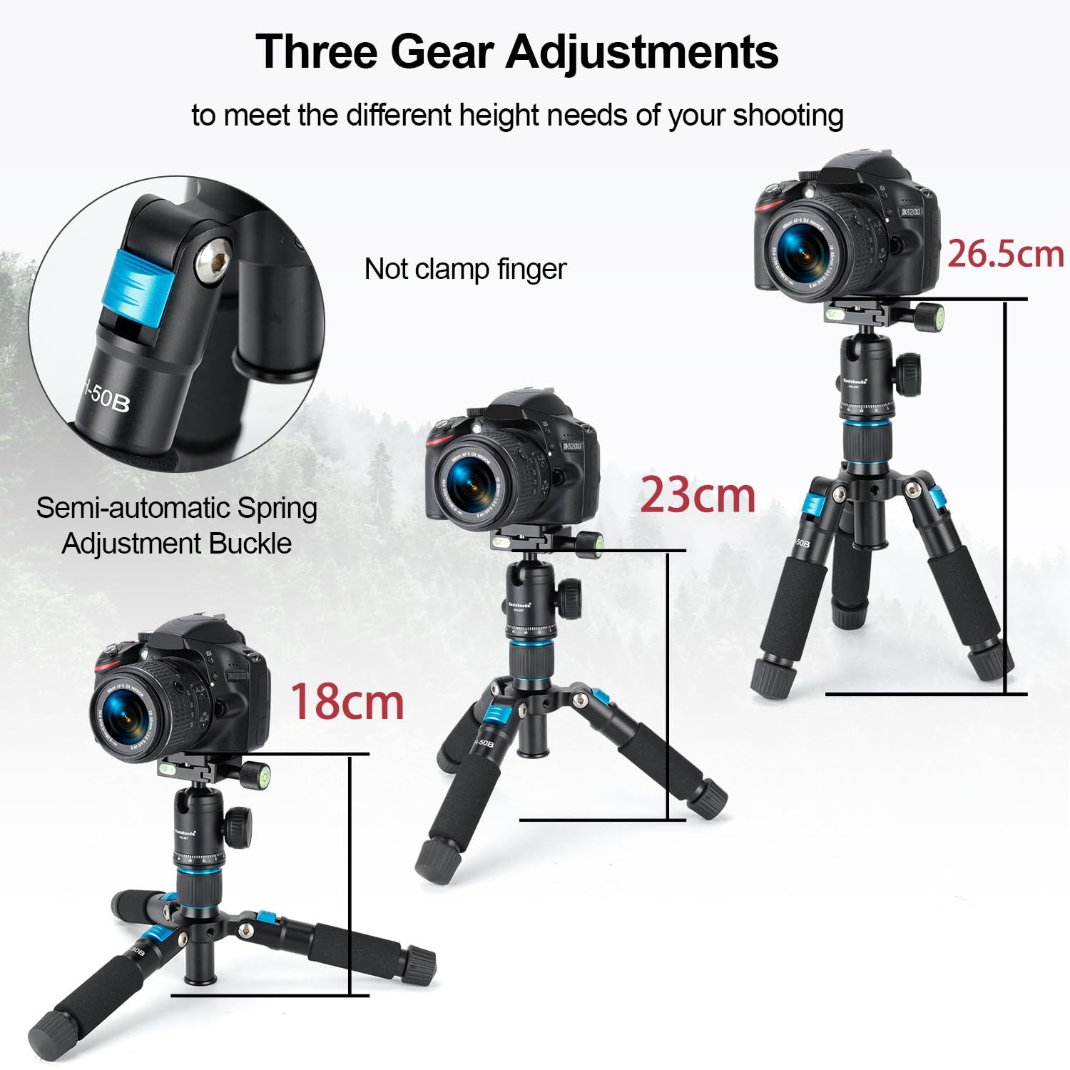Koolehaoda Mini Desktop Tripod, 20″ Aluminum Portable Small Tripod with Blue