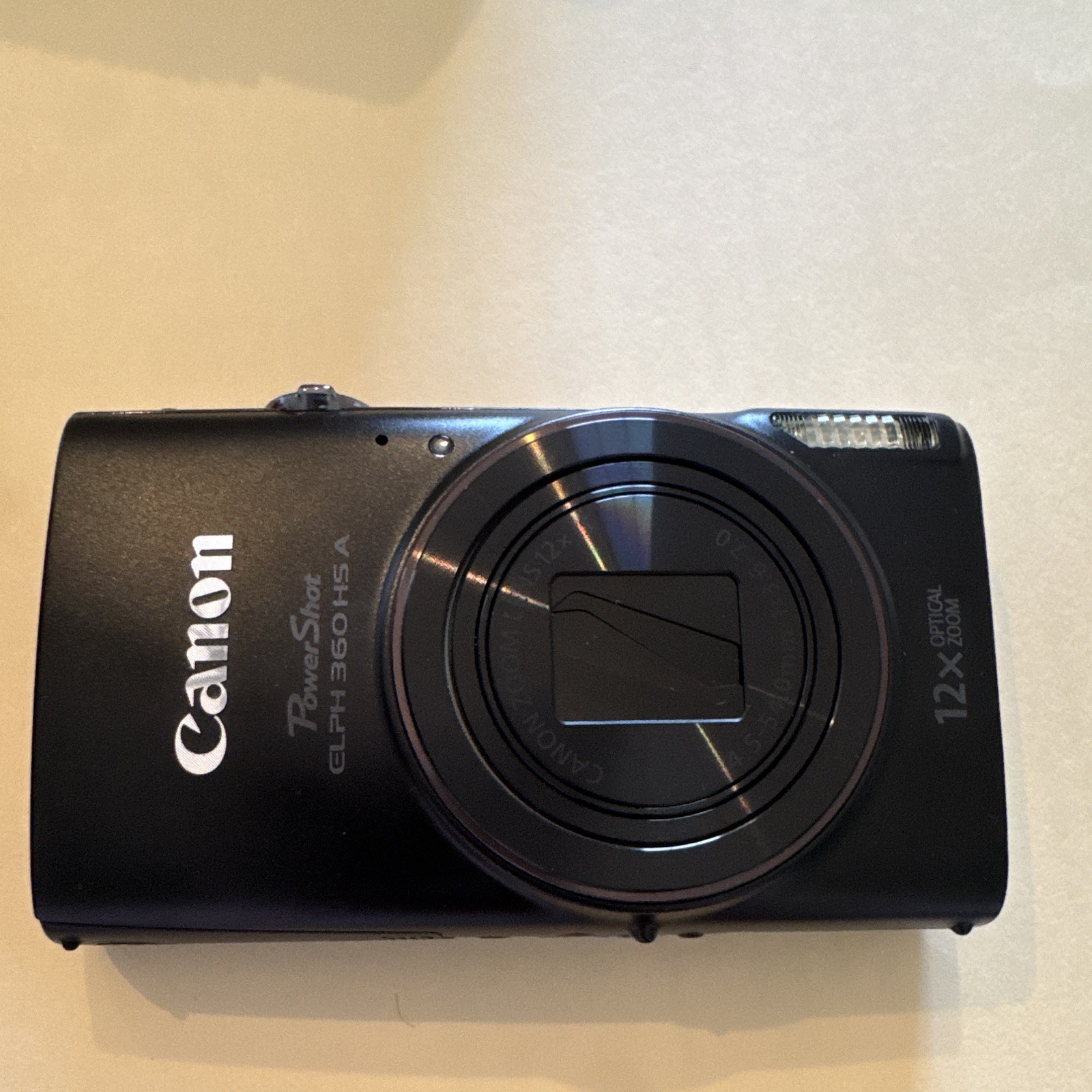 Canon PowerShot ELPH 360 HS A Compact Camera Black 20.2MP 12x Wi‑Fi NFC
