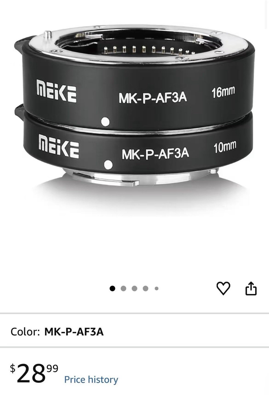 MEIKE MK-P-AF3A Extension Tubes 10mm 16mm MFT Olympus Panasonic