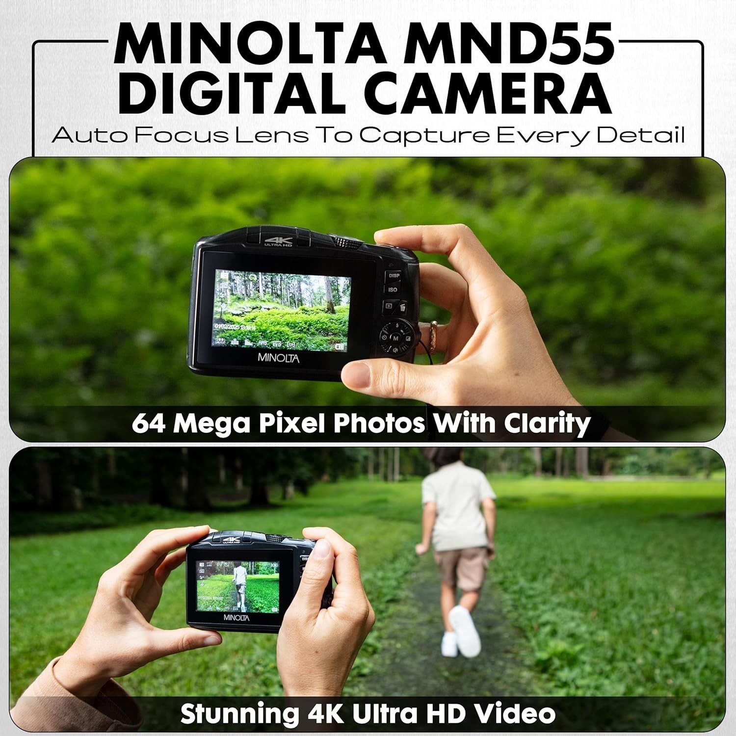 Minolta MND55 64MP 4K Ultra HD Wi-Fi Digital Camera #MND55-P