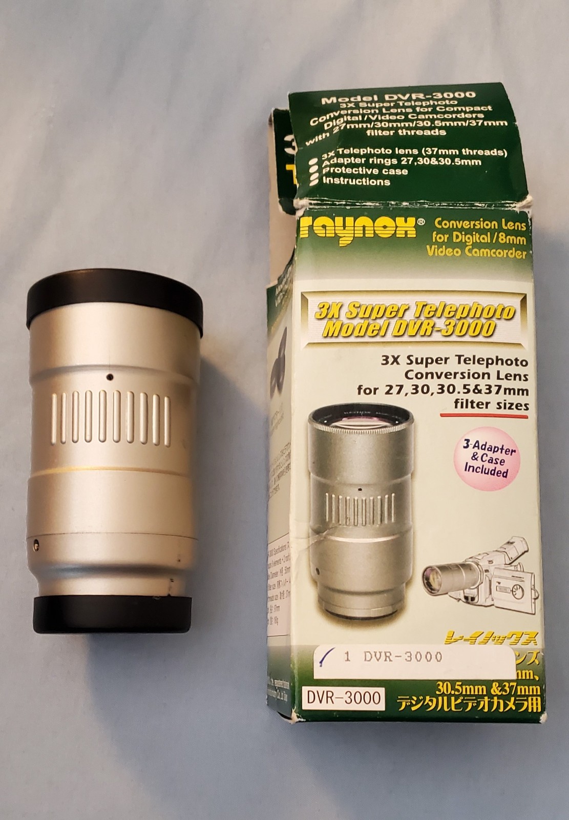 Vintage Raynox DVR-3000 3X Super Telephoto Lens for Camcorder | Made in Japan