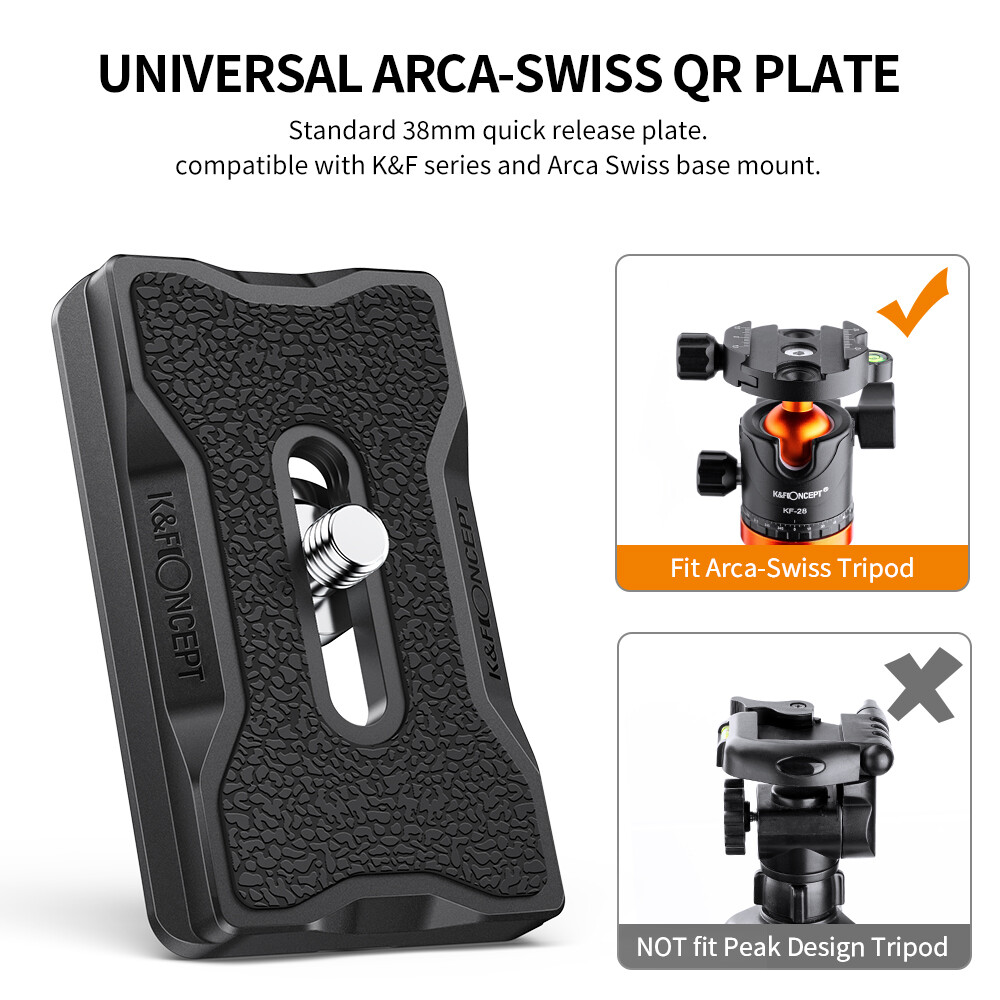 K&F Concept Quick Release Plate for Arca-Swiss Standard Tripod Ball Head Camera